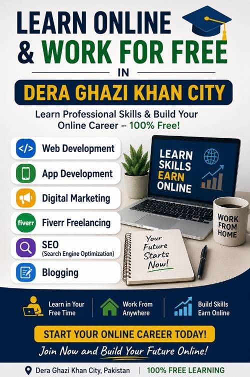 Learn Online Work in DG Khan, Online Kaam Seekho FREE