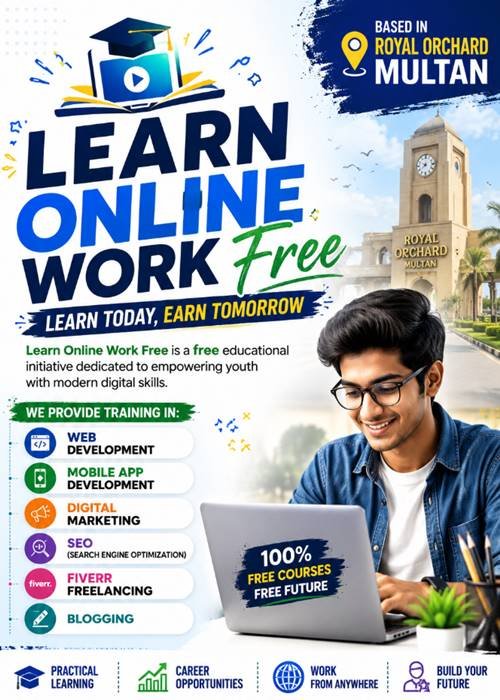 Girls & Boys - Learn Online Work in Royal Orchard Multan Free