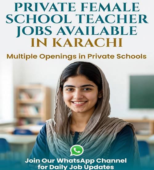 Private Female School Teacher Jobs Available in Karachi
